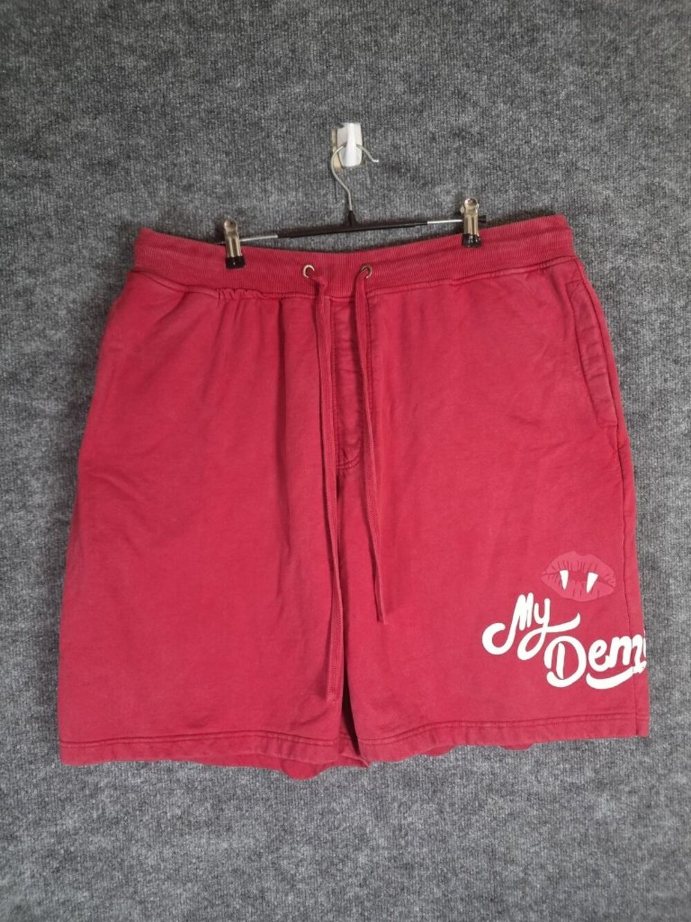 Rebel Minds Shorts Mens 4XL Red Fleece Sweat Drawstring Big Tall Logo Pockets